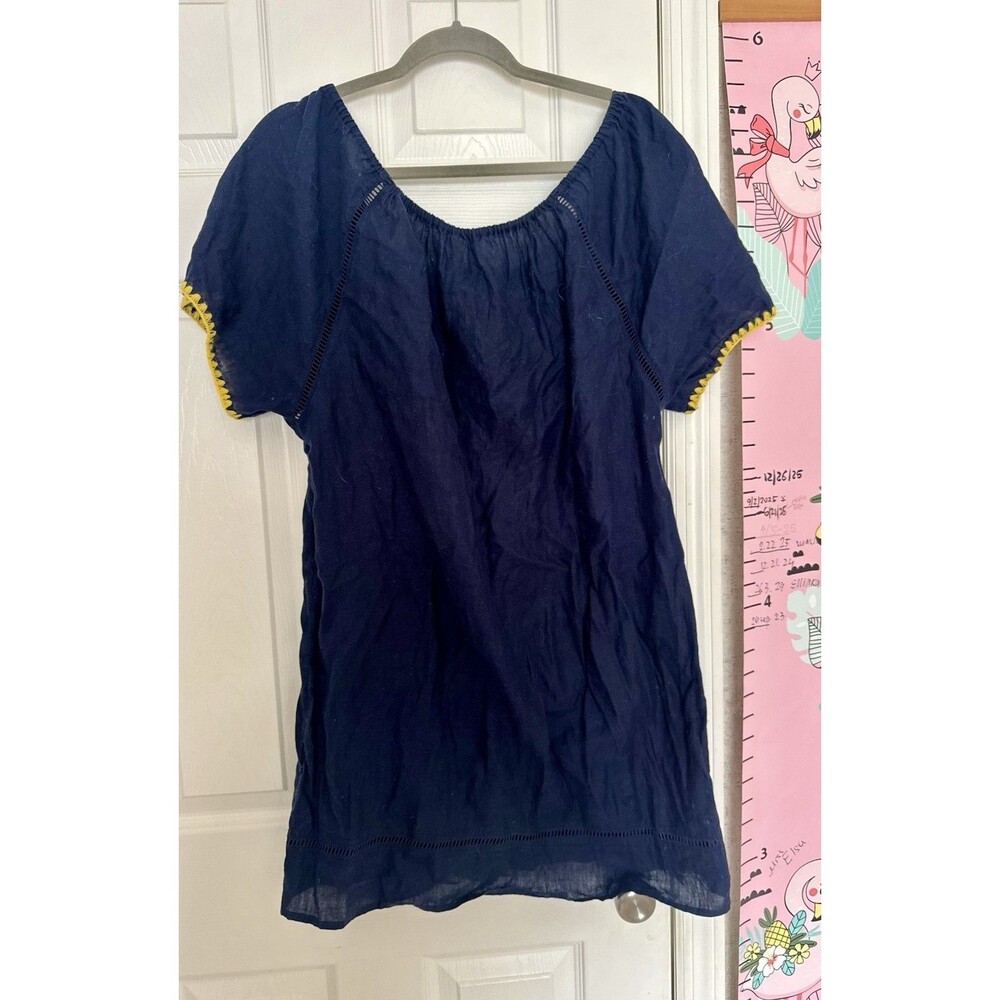 J.Crew Womens Medium Dark Blue Mini Dress Linen Blend - Picture 7 of 9